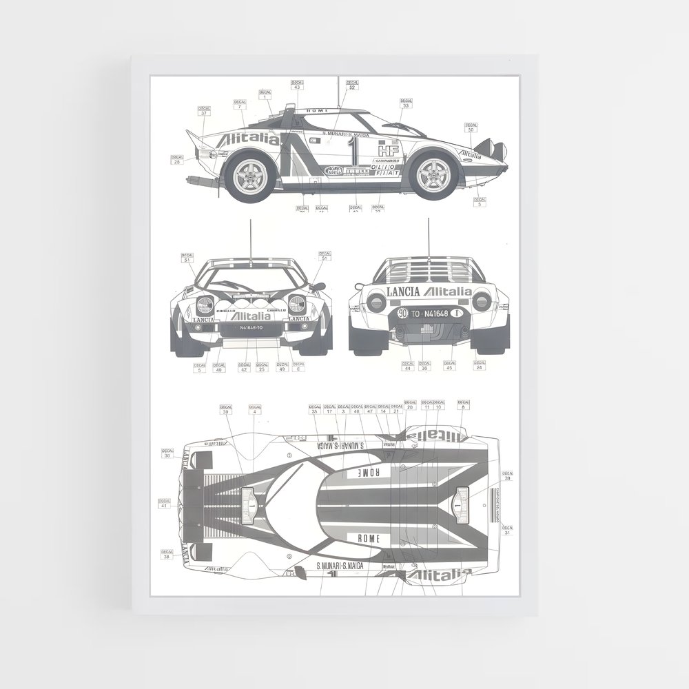 Poster Porsche Evolution – affiche Lancia (vue 3)